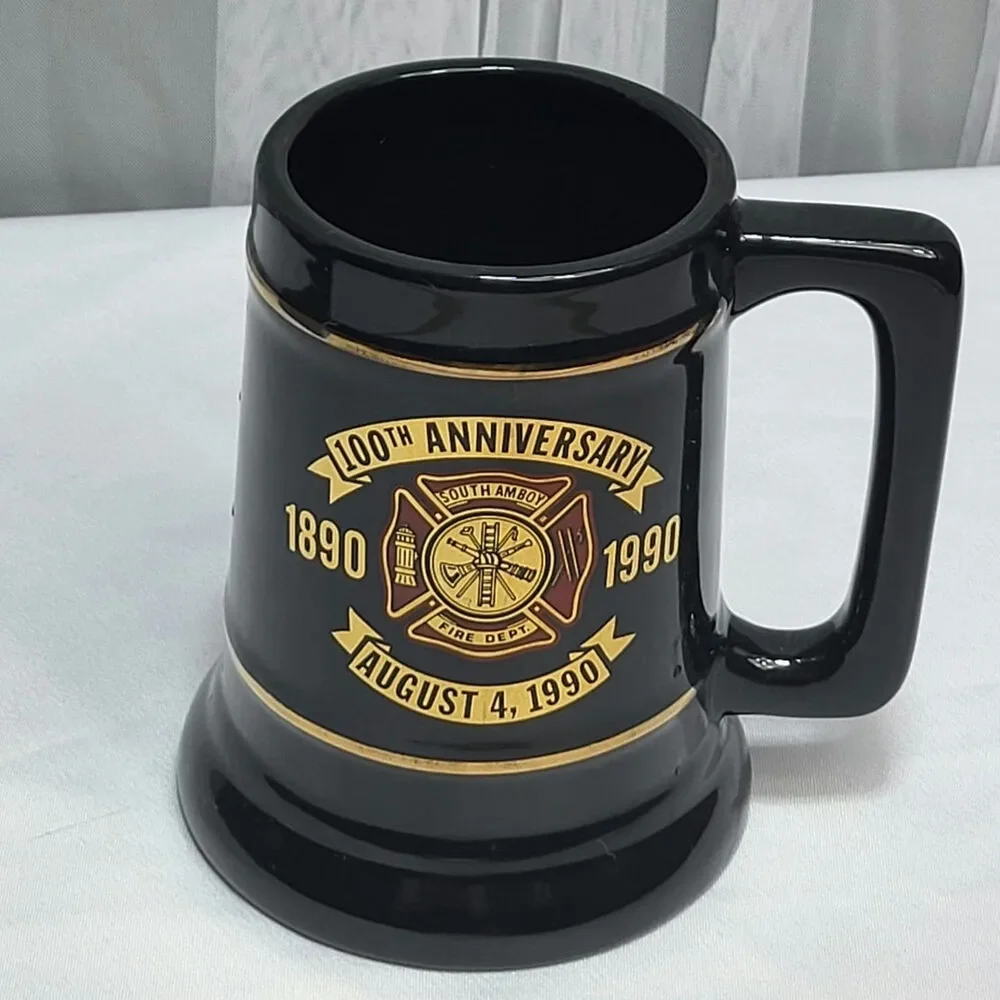 1990 South Amboy NJ Fire Department 100th Anniversary Beer Stein Mug‎ USA Made